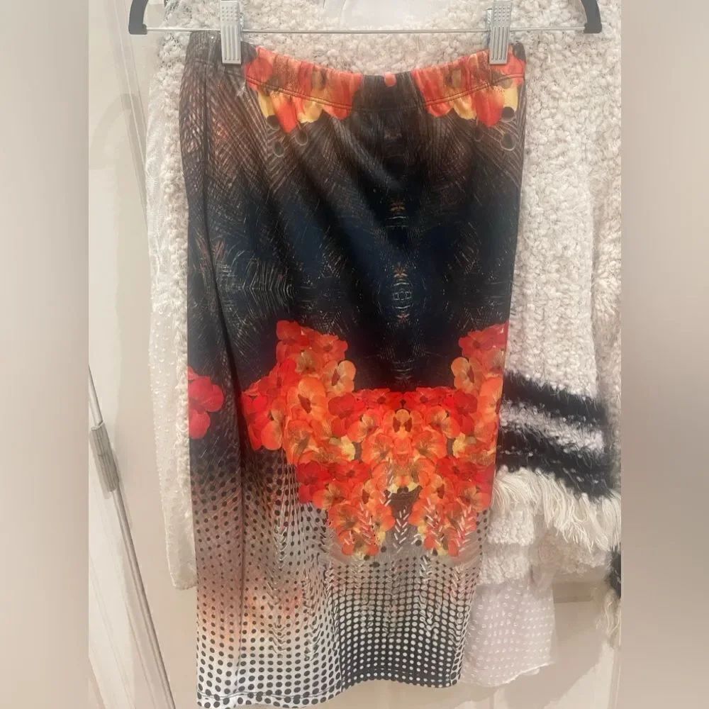 GORGEOUS ORANGE with Laser Cut Out Pencil Skirt!